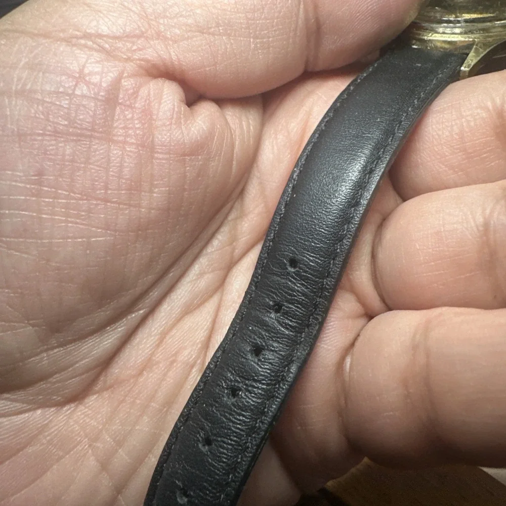 Works VTG 1970s Caravelle N1 Gold‎ Tone Mens Manual Wind 32mm Fit 7in Black Runs